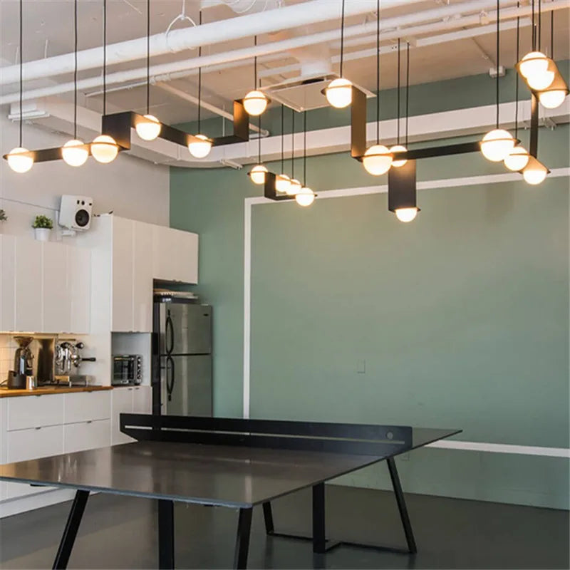 Axyaa Glass Ball Geometric Chandelier for Kitchen Table Decor