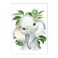 Axyaa Jungle Animal Custom Name Canvas Wall Art for Kids Room