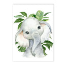 Axyaa Jungle Animal Custom Name Canvas Wall Art for Kids Room