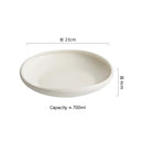 Axyaa White Ceramic Deep Salad Dessert Plate Set