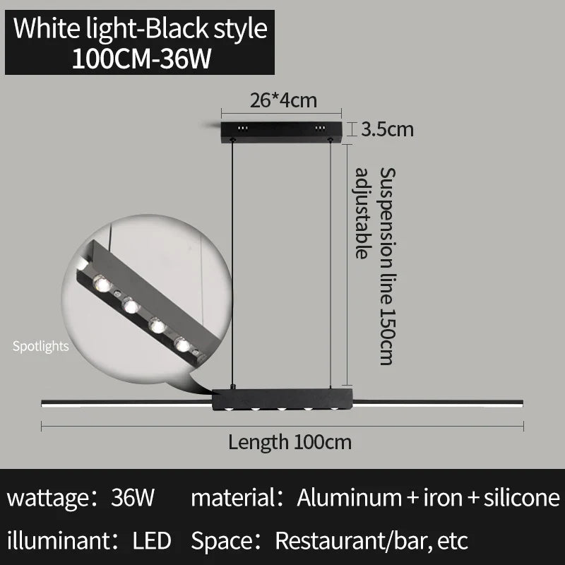 Axyaa Stripe LED Pendant Lamp: Modern Minimalist Design for Bedroom and Living Room Lighting