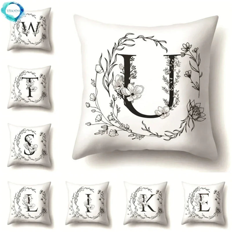 Nordic Style Letter Wreath Pillow Cover by Axyaa - Home Decor Essential