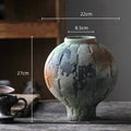 Axyaa Green Ceramic Spherical Vase: Geometric Floral Arrangement Decor
