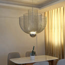 Axyaa Metal Grid LED Chandelier: Nordic Designer Iron Geometric Pendant Lamps
