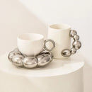 Axya Luxury Nordic Silver Ceramic Coffee Mug for Home Decor and Gifting