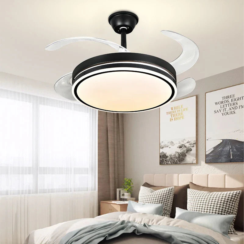 Axyaa LED Fan Lamp: Modern Invisible Chandelier for Living Room, Bedroom & Dining Room