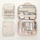 Axyaa Elegant Makeup Bag: Large Capacity, Handle, Travel-Friendly Cosmetic Organizer