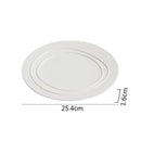 Axyaa Wood Grain Ceramic Steak Pasta Dessert Circular Plate Set