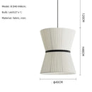 Axyaa Nordic White Pleated Fabric E27 LED Chandelier for Minimalist Living Room