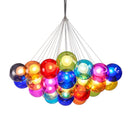 Axyaa Glass Bubble Chandelier Pendant Lamp, Colorful Suspension Hanging Light