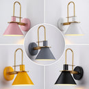 Axyaa Macaron Horn Iron Wall Light Retro Wall Sconce for Living Room