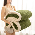 Axyaa 3D Embossed Velvet Thick Blanket Queen Size - Cozy & Warm Fleece Bedspread
