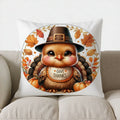 Axyaa Hedgehog Pattern Cushion Cover for Sofa, Bedroom, Car - Hello Autumn Theme
