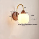 Axyaa Modern Wood Glass LED Wall Light for Living Room Bedroom Balcony