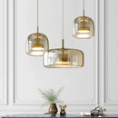 Axyaa Glass Pendant Light: Modern Luxury Nordic LED Hanging Lamp for Bedroom
