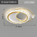 Axyaa Gold Acrylic Round Ceiling Light - Nordic Creative Bedroom Lamp
