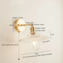 Axyaa Green Glass LED Wall Light - Nordic Modern Bedroom Living Room Lamp