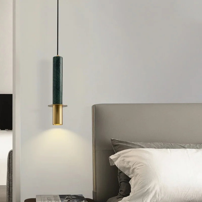 Axyaa Copper Marble LED Pendant Light Modern Design for Dining Living Room