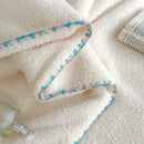 Axyaa White Milk Fleece Throw Blanket - Soft & Cozy All Season Knitted Plush Blanket