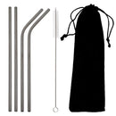Axyaa Stainless Steel Drinking Straws Set with Cleaning Brush