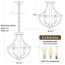 Axyaa Modern Farmhouse Pendant Chandelier for Dining Room Kitchen Island