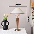 Axyaa Wooden Fabric LED Table Lamp Medieval Style Home Living Room Decoration