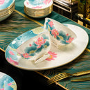Axya Chinese Style Bone Dinner Set with Tableware & Kitchen Utensils