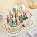 Axyaa 360 Rotating Makeup Organizer & Brush Holder - Large Capacity Vanity Storage