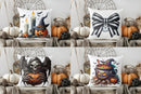 Axyaa Halloween Witch Hat & Pumpkin Pillow Cover for Sofa, Bedroom, Car