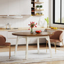 Axyaa 47-Inch Round Farmhouse Dining Table for 4-6 People