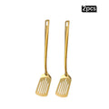Axyaa 6pcs Korean Stainless Steel Kitchenware Set - Golden Soup Spoon, Colander, Hot Pot Spoon