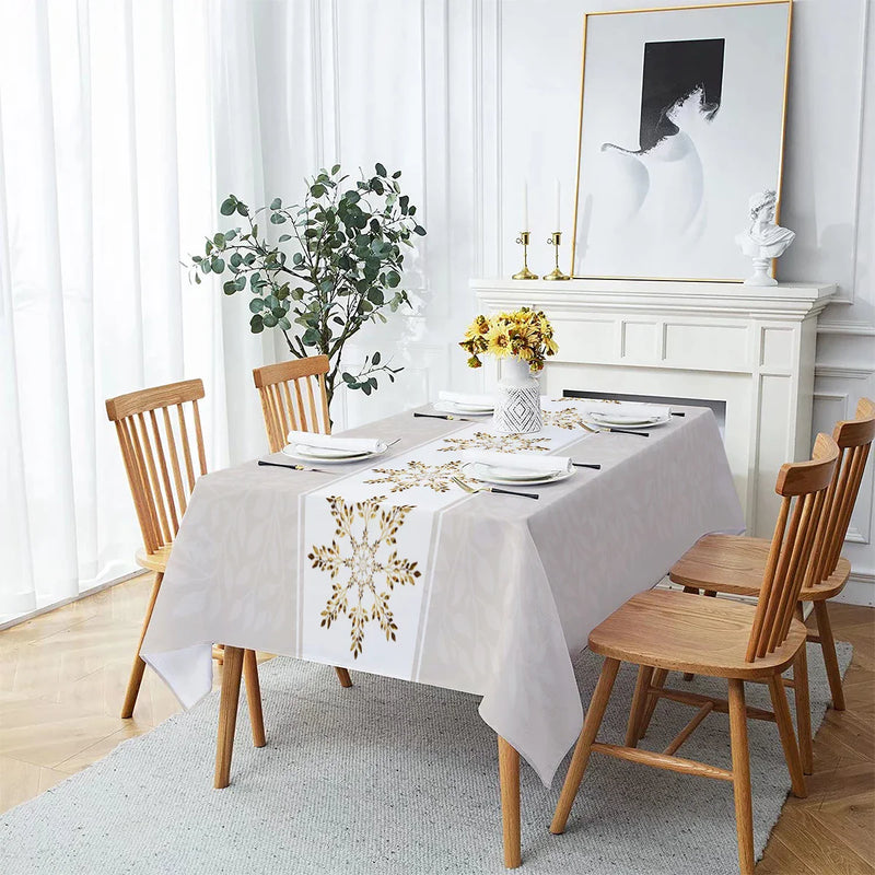 Axyaa Flowers Mandala Vine Waterproof Printed Tablecloth
