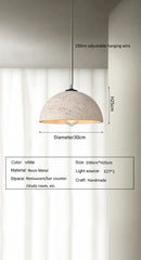Axyaa Nordic Marble Mushroom Pendant Lamp for Kitchen Island, E27 Hanging Lights