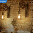Axyaa Retro LED Wall Lamp with Adjustable Iron Pulley for Home Decor