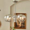 Axyaa Modern Chandelier for Living Room Bedroom Dining Study - Silver Wrought Iron Nordic Designer Lighting