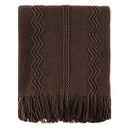 Axyaa Dark Green Knit Throw Blanket - Lightweight Plaid Design for Christmas Decor