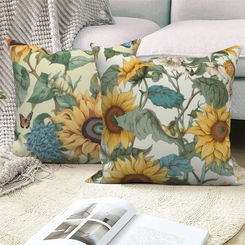 Sunflower Decorative Pillow Cover by Axyaa | Sofa, Car, Living Room Decoration