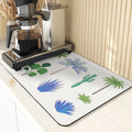 Axyaa Silicone Dish Mat, Flowers Pattern Absorbent Drying Mat for Kitchen Essentials