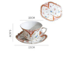 Axyaa Floral Gold Rim Coffee Mug Set
