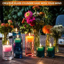 Axyaa Glass Cylinder Vases Set for Centerpiece Wedding Floating Candle Holder