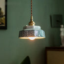 Axyaa Dark Green Ceramic Pendant Light Fixture Retro Hanging Lamp Home Decoration Lighting