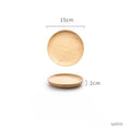 Axyaa Solid Wood Round Tea Plate for Desserts, Fruits, and Snacks