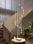 Axyaa Modern Black Long LED Pendant Lamps for Living Room and Restaurant