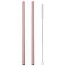 Axyaa Heart Stainless Steel Straws Set with Cleaning Brush for Drinks and Cocktails