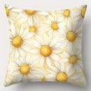 Axyaa Sunshine Daisy Sofa Cushion Cover Set - 4pcs, 17.7" x 17.7", One-Sided Print