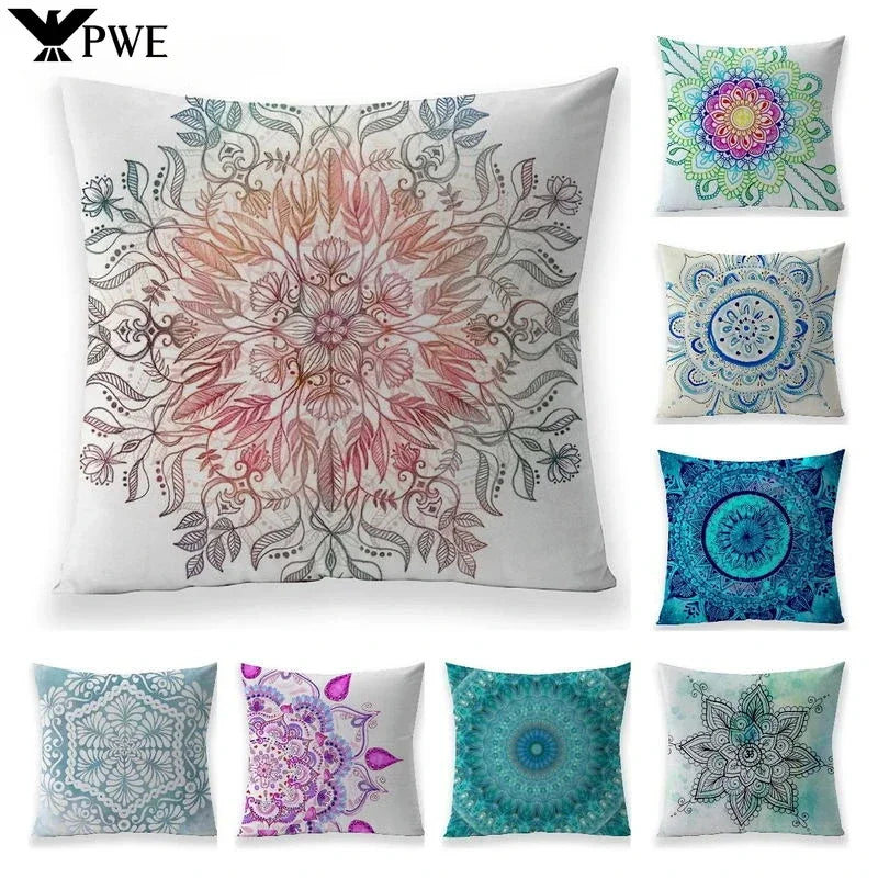 Axyaa Bohemian Mandala Pillow Case - 45*45 cm - Linen Pillowcases