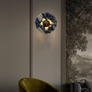 Axyaa Art Deco Stone Gold Metal Wall Light for Bedroom, Foyer, Stairs - 3000K Warm White