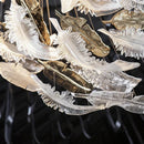 Axyaa Clear Crystal Feather Chandelier: Elegant LED Ceiling Pendant Lamp