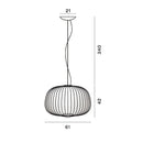 Axyaa Gold Cage LED Pendant Lamp Minimalist Chandelier - Foscarini Spokes-inspired Circular Design