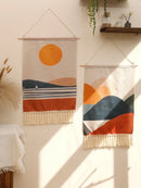 Axyaa Bohemian Fringed Vertical Tapestry Wall Hanging - Aesthetic Home Decor